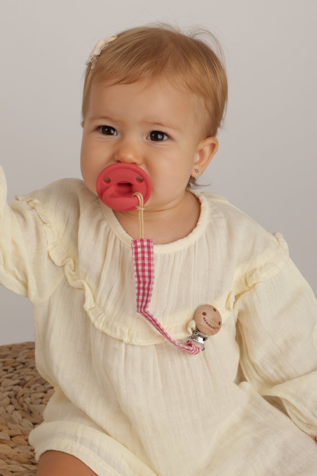 Chupetero Pack x 2 DIAMOND Rosa + Rosa Vichy vichy By Nenina & Co 